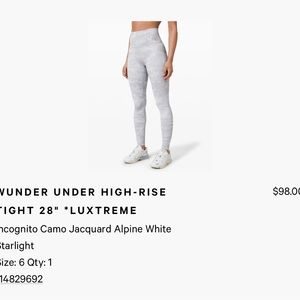 WONDER UNDER HIGH RISE TIGHT 28” LUXTREME